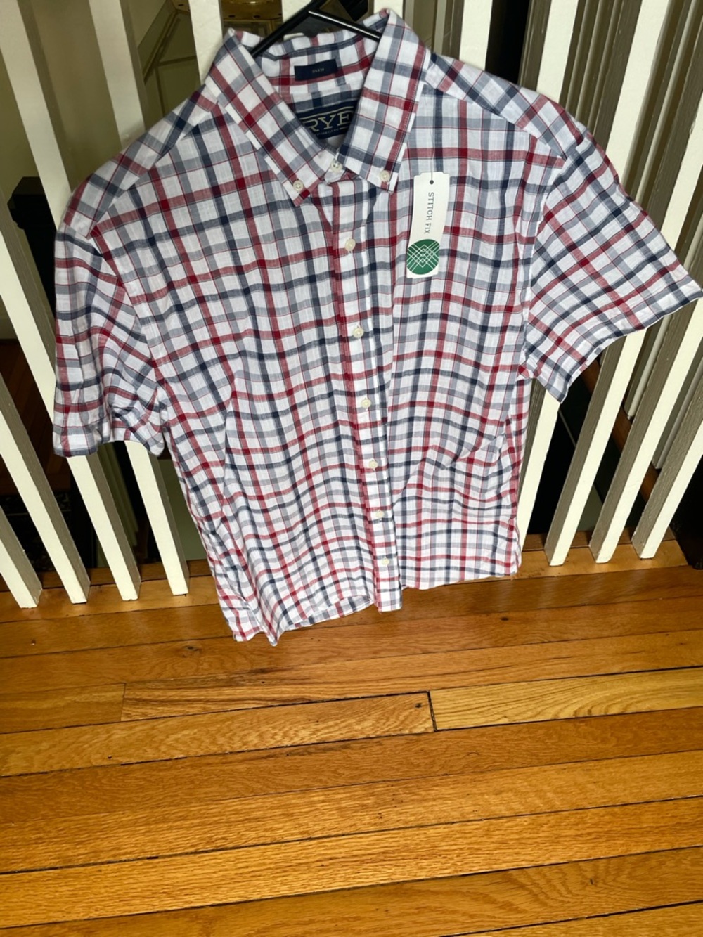 Rye Red, Blue & White Plaid Short-Sleeve Button-Down Shirt